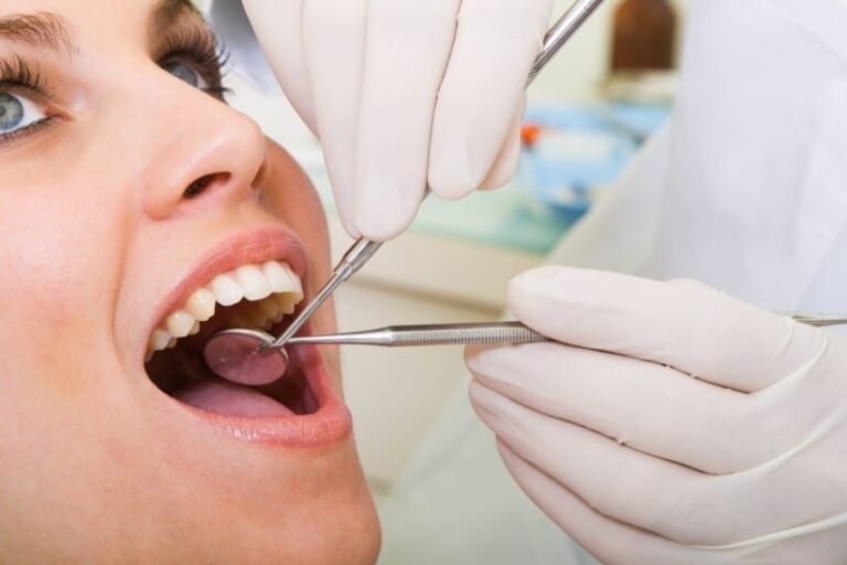 lady at dentist