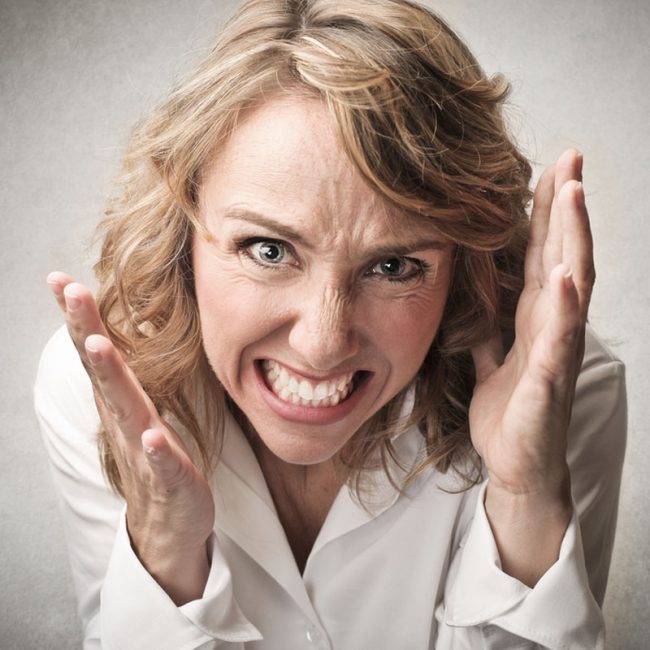 Angry customer Frustrated woman