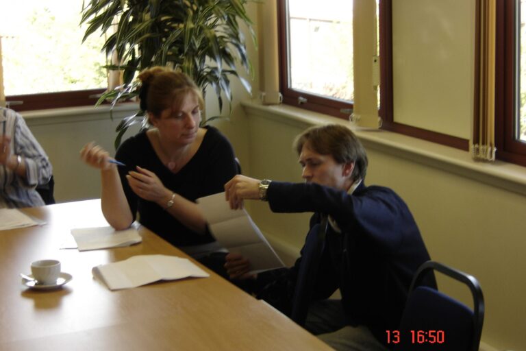 Training delegates in classroom
