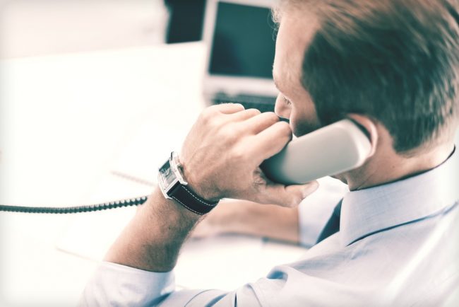 salesman on phone